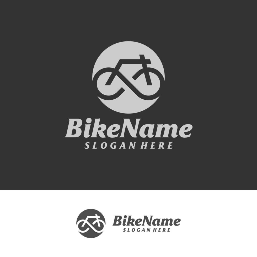 modèle de conception de logo vélo infini. vecteur de concept de logo de vélo. symbole d'icône créative