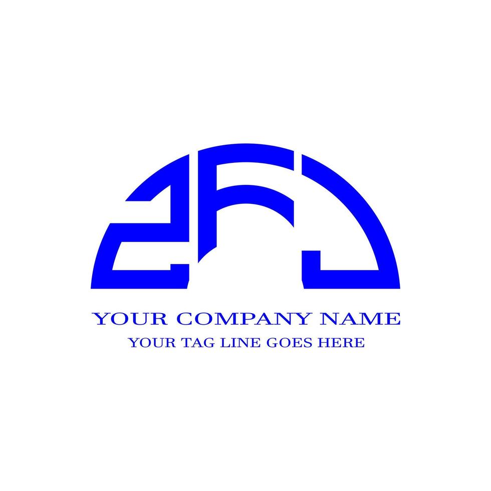 conception créative de logo de lettre zfj avec graphique vectoriel