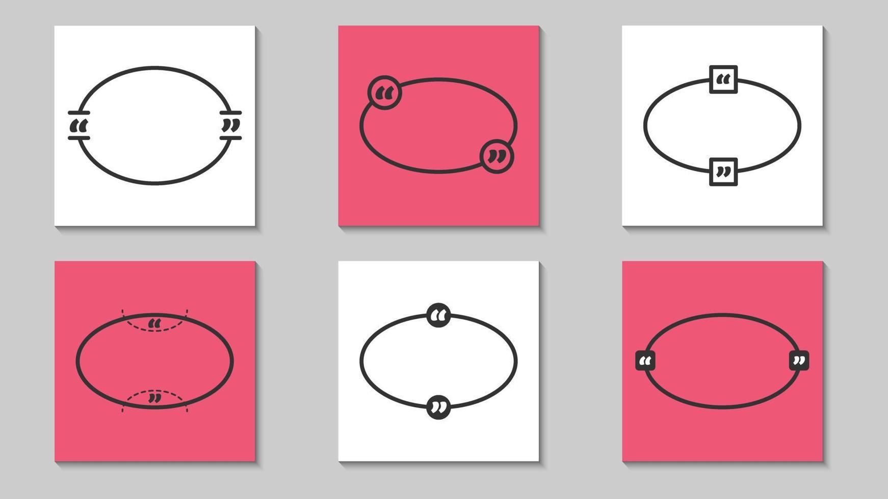 devis cadres modèles vierges définis en utilisant la base de la forme ellipse. illustration de bannière de vecteur créatif.