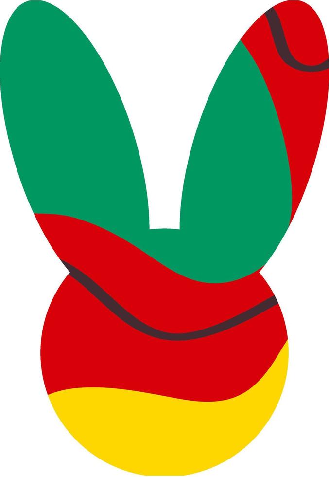 silhouette d'une tête de lapin avec un motif abstrait vecteur