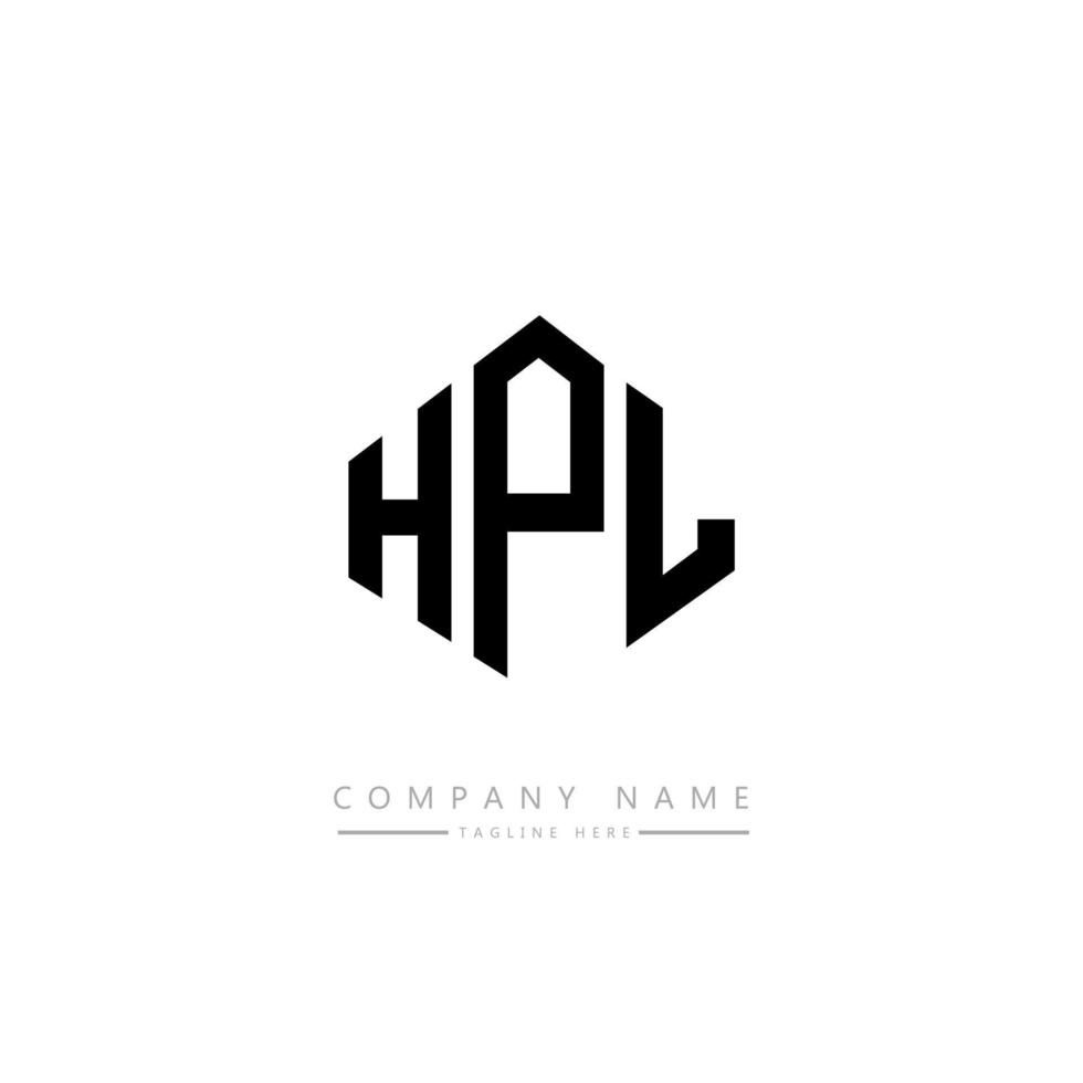 création de logo de lettre hpl avec forme de polygone. création de logo en forme de polygone et de cube hpl. modèle de logo vectoriel hpl hexagone couleurs blanches et noires. monogramme hpl, logo d'entreprise et immobilier.