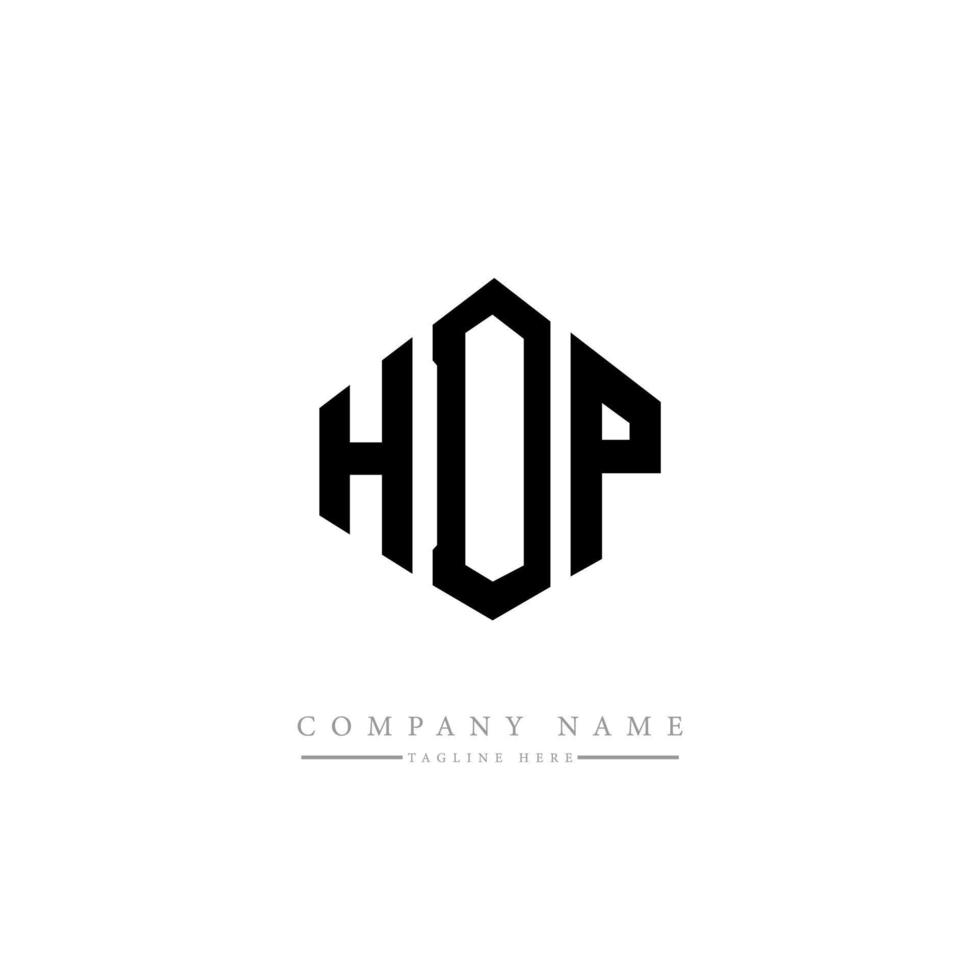création de logo de lettre hdp avec forme de polygone. création de logo en forme de polygone et de cube hdp. modèle de logo vectoriel hdp hexagone couleurs blanches et noires. monogramme hdp, logo d'entreprise et immobilier.