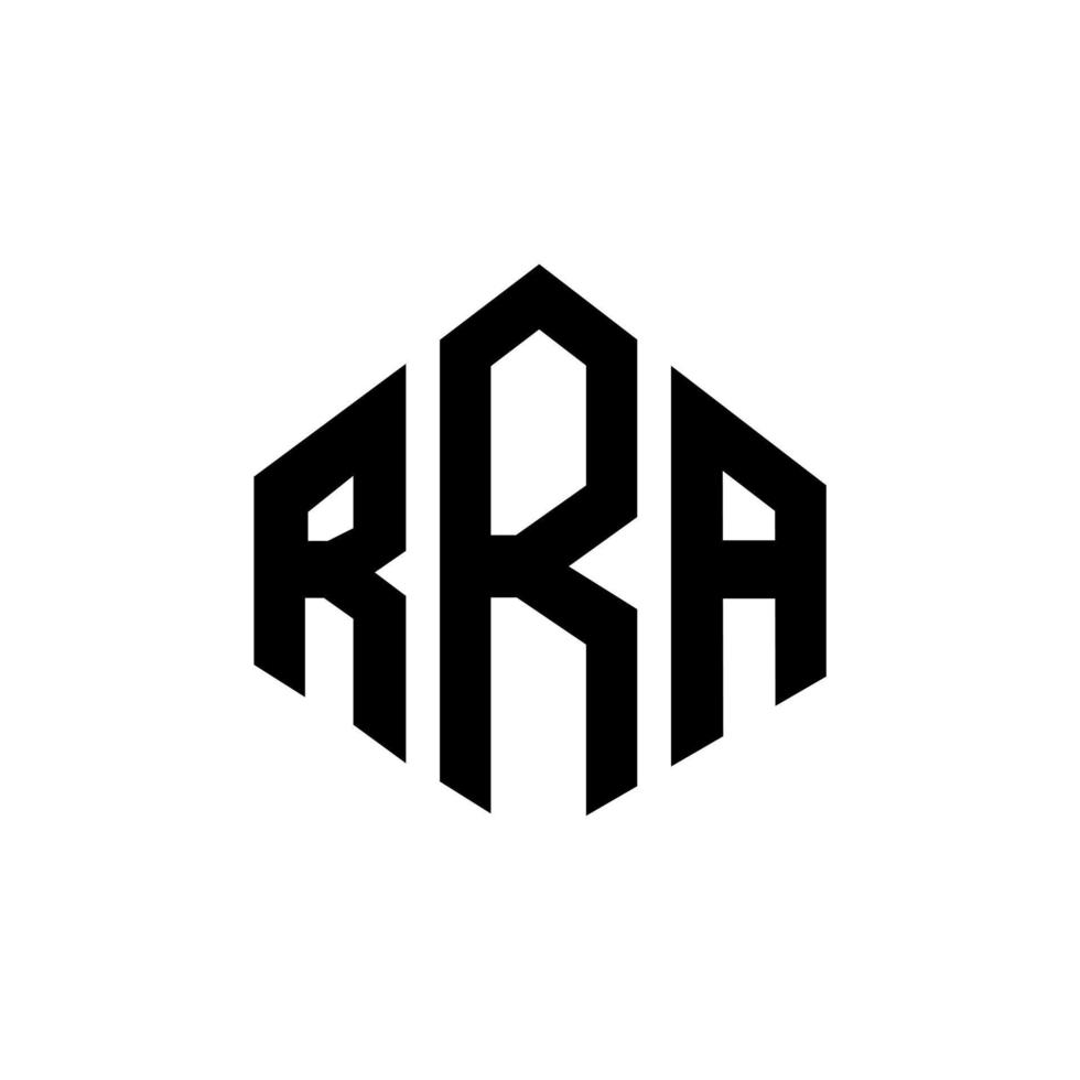 création de logo de lettre rra avec forme de polygone. création de logo en forme de polygone et de cube rra. modèle de logo vectoriel rra hexagone couleurs blanches et noires. monogramme rra, logo d'entreprise et immobilier.