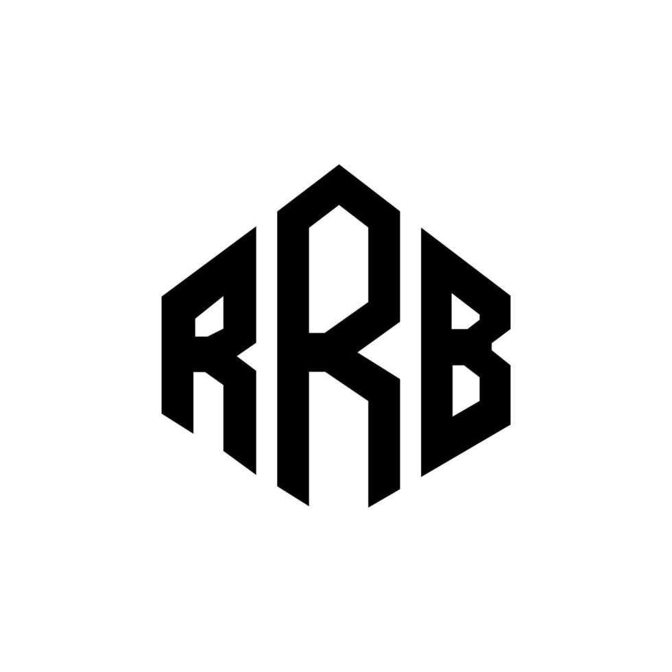 création de logo de lettre rrb avec forme de polygone. création de logo en forme de polygone et de cube rrb. modèle de logo vectoriel hexagone rrb couleurs blanches et noires. monogramme rrb, logo d'entreprise et immobilier.