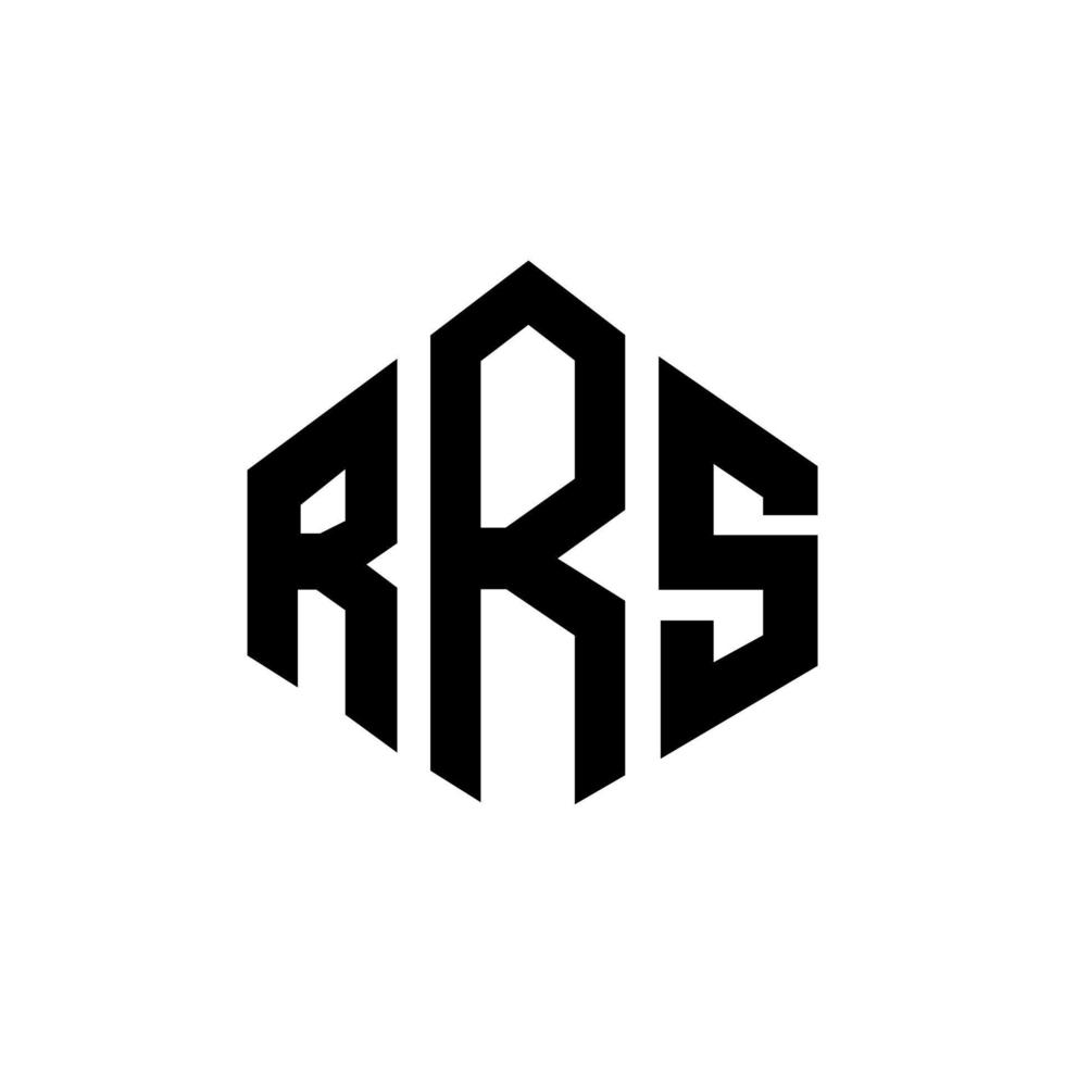 création de logo de lettre rrs avec forme de polygone. création de logo en forme de polygone et de cube rrs. modèle de logo vectoriel rrs hexagone couleurs blanches et noires. monogramme rrs, logo d'entreprise et immobilier.