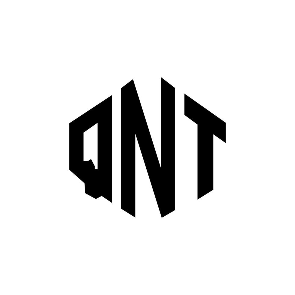 création de logo de lettre qnt avec forme de polygone. création de logo en forme de polygone et de cube qnt. modèle de logo vectoriel qnt hexagone couleurs blanches et noires. monogramme qnt, logo d'entreprise et immobilier.