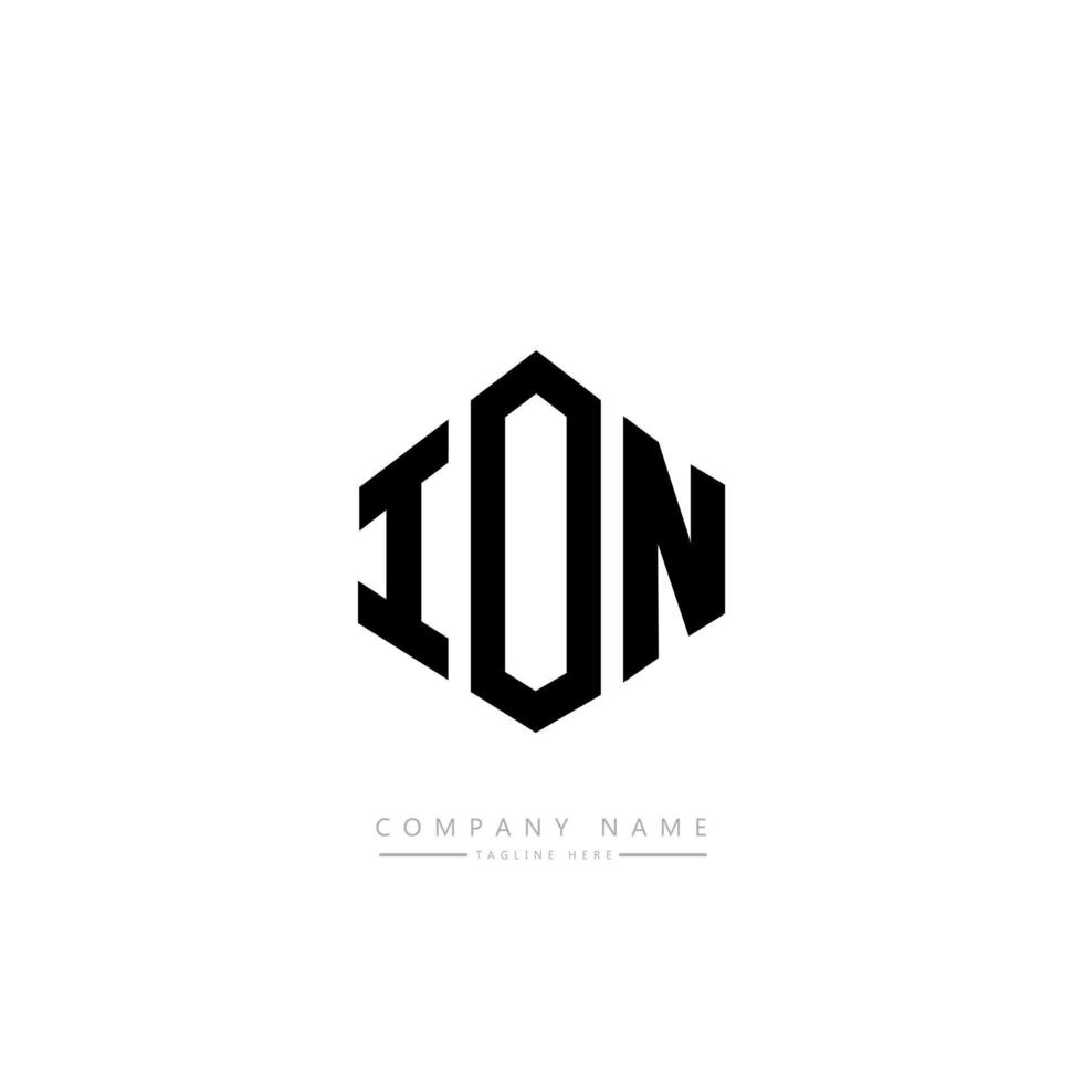 création de logo de lettre ionique avec forme de polygone. création de logo en forme de polygone et de cube ionique. modèle de logo vectoriel hexagone ionique couleurs blanches et noires. monogramme ionique, logo d'entreprise et immobilier.