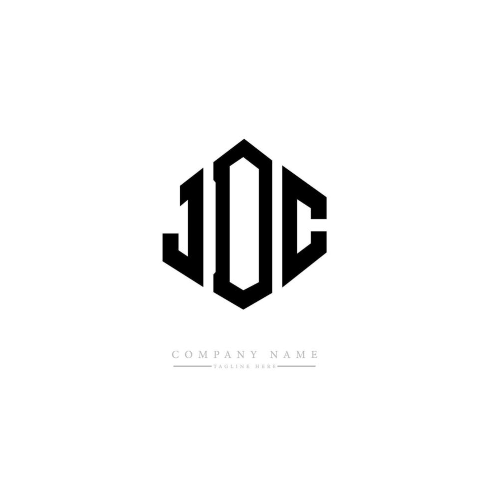 création de logo de lettre jdc avec forme de polygone. création de logo en forme de polygone et de cube jdc. modèle de logo vectoriel jdc hexagone couleurs blanches et noires. monogramme jdc, logo commercial et immobilier.