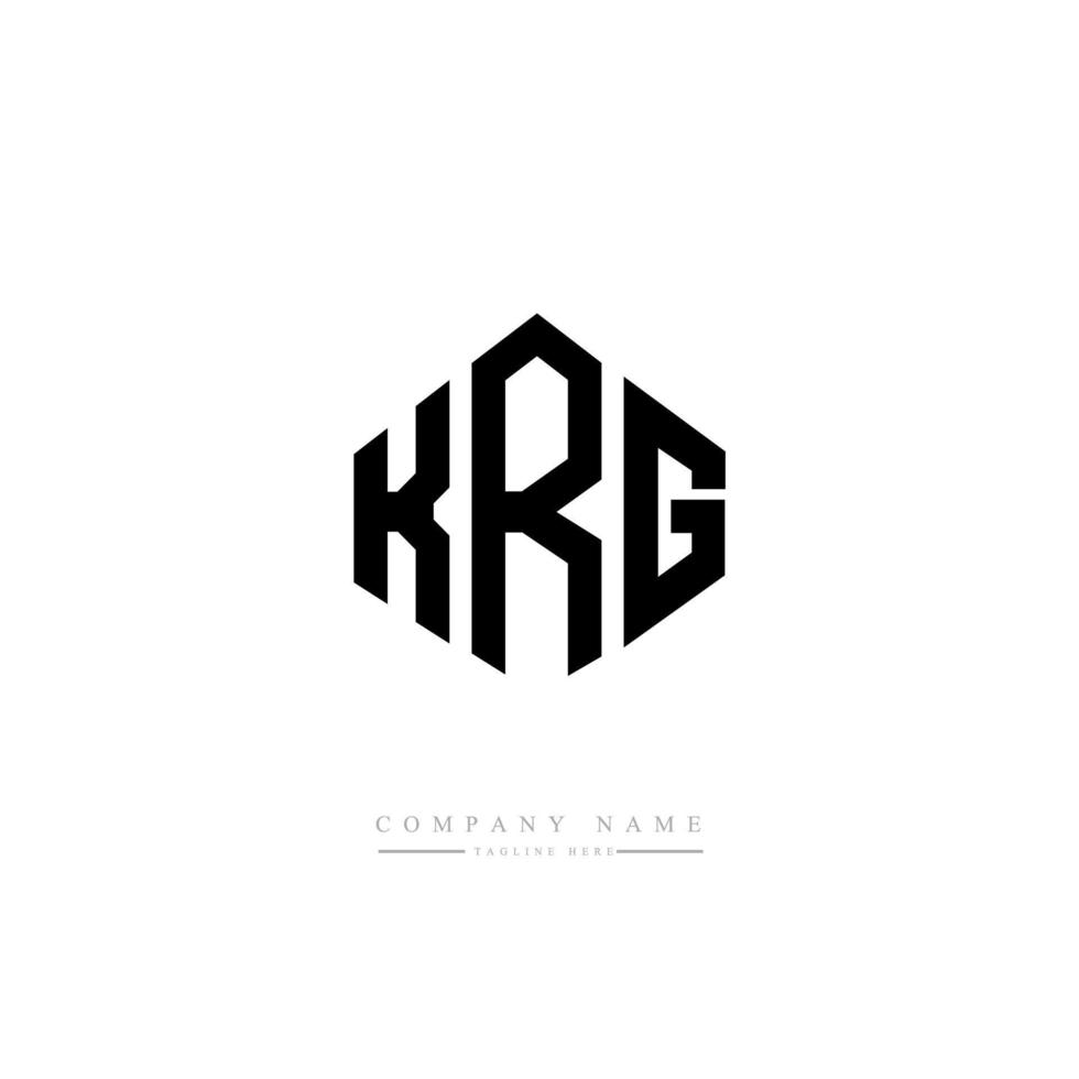 création de logo de lettre krg avec forme de polygone. création de logo en forme de polygone et de cube krg. modèle de logo vectoriel krg hexagone couleurs blanches et noires. monogramme krg, logo d'entreprise et immobilier.