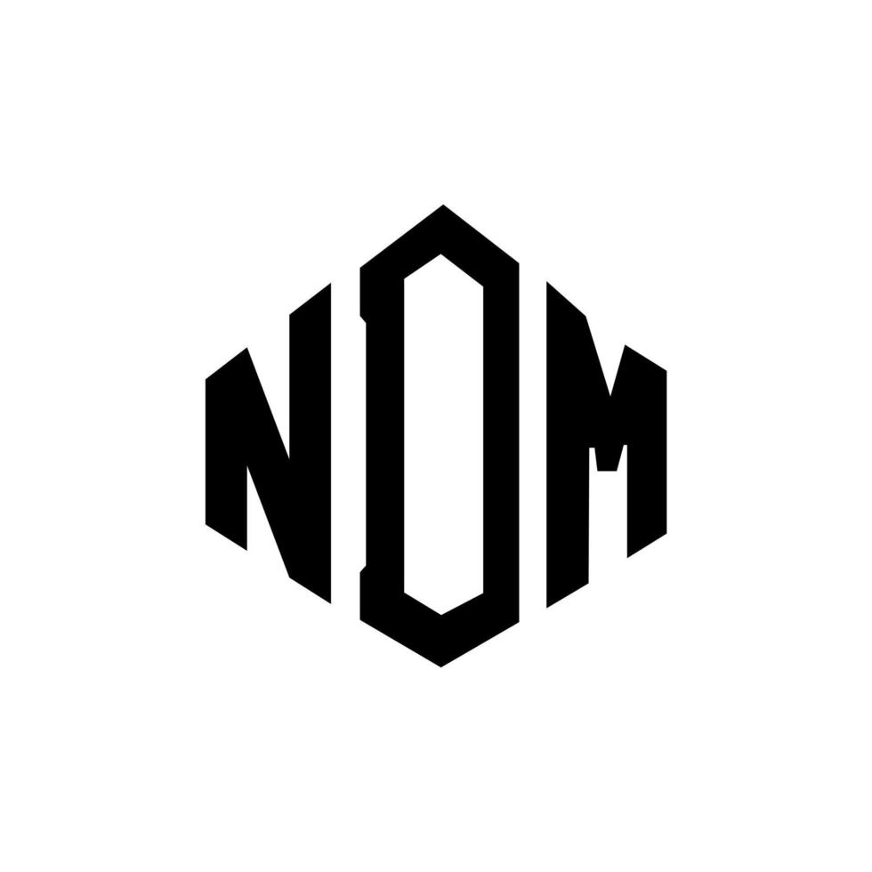 création de logo de lettre ndm avec forme de polygone. création de logo en forme de polygone et de cube ndm. modèle de logo vectoriel ndm hexagone couleurs blanches et noires. monogramme ndm, logo commercial et immobilier.