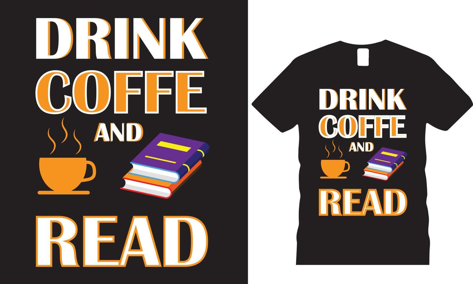 boire du café et lire desgin de t-shirt vecteur