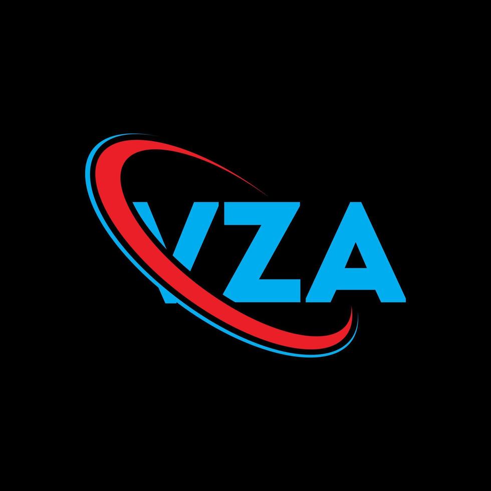 logo vza. lettre vza. création de logo de lettre vza. initiales logo vza liées avec un cercle et un logo monogramme majuscule. typographie vza pour la technologie, les affaires et la marque immobilière. vecteur