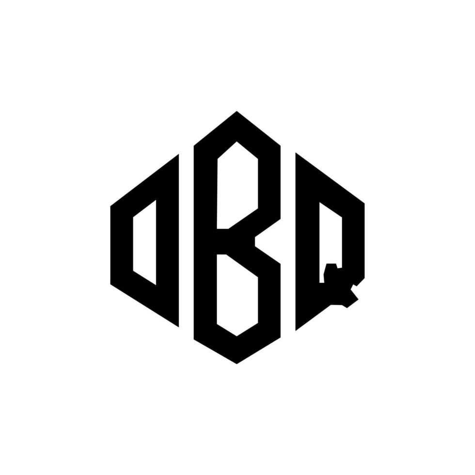 création de logo de lettre obq avec forme de polygone. création de logo en forme de polygone et de cube obq. modèle de logo vectoriel obq hexagone couleurs blanches et noires. monogramme obq, logo d'entreprise et immobilier.