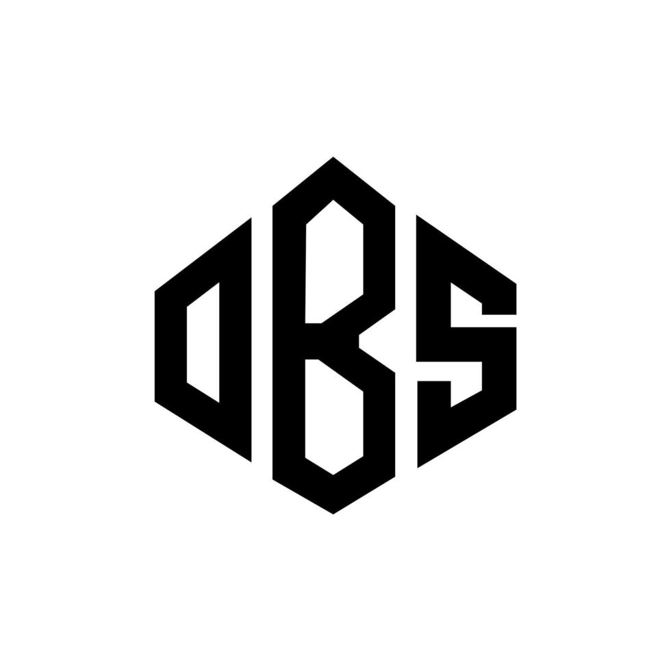 création de logo de lettre obs avec forme de polygone. création de logo en forme de polygone et de cube obs. modèle de logo vectoriel hexagone obs couleurs blanches et noires. monogramme obs, logo d'entreprise et immobilier.
