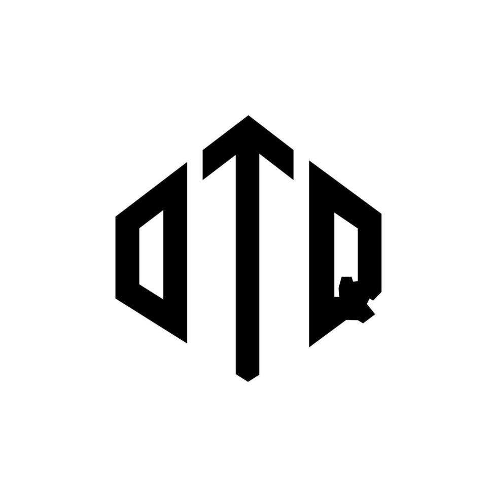 création de logo de lettre otq avec forme de polygone. création de logo en forme de polygone et de cube otq. modèle de logo vectoriel otq hexagone couleurs blanches et noires. monogramme otq, logo d'entreprise et immobilier.