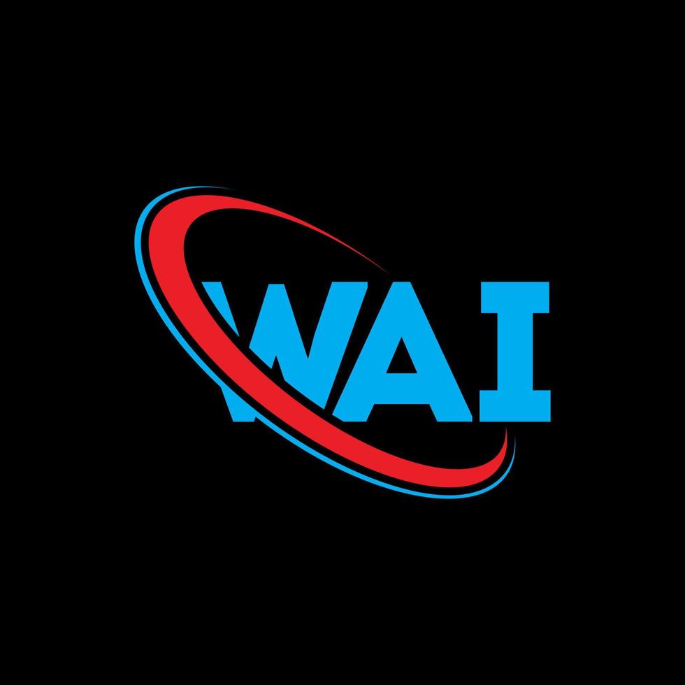 waï logo. wai lettre. création de logo de lettre wai. initiales logo wai liées avec un cercle et un logo monogramme majuscule. typographie wai pour la technologie, les affaires et la marque immobilière. vecteur