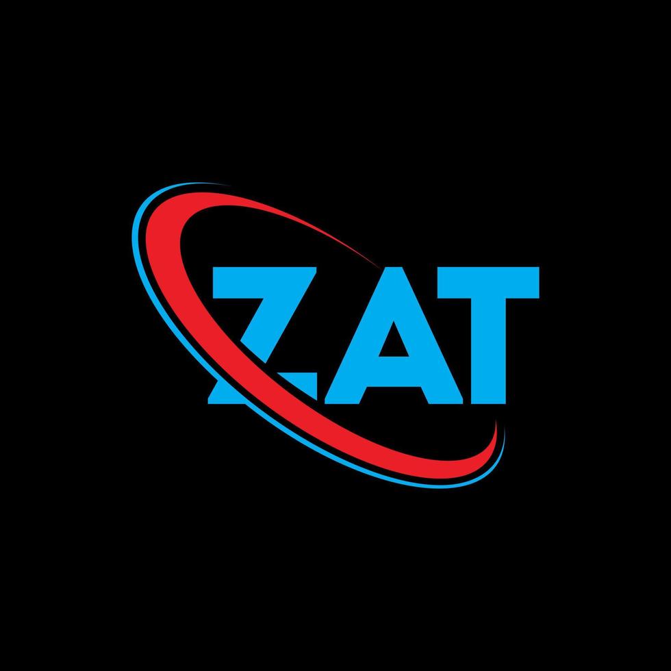 zat logo. cette lettre. création de logo de lettre zat. initiales logo zat liées avec un cercle et un logo monogramme majuscule. typographie zat pour la technologie, les affaires et la marque immobilière. vecteur