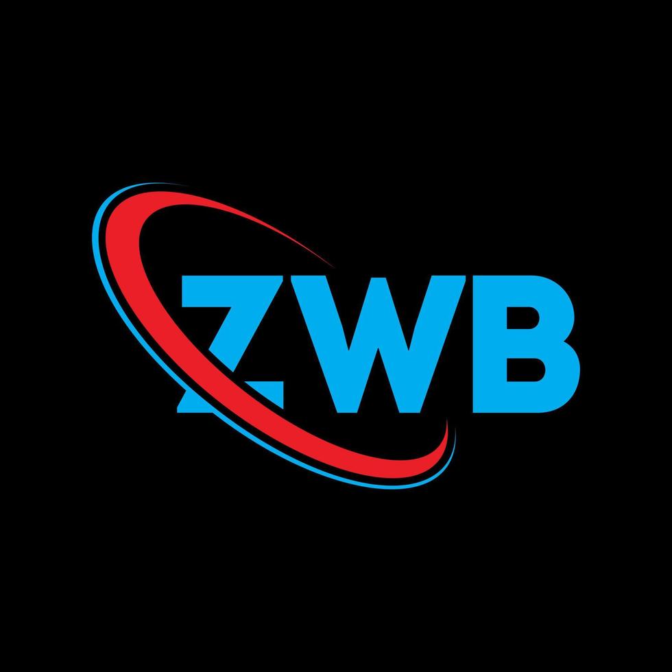 logo zwb. lettre zwb. création de logo de lettre zwb. initiales logo zwb liées avec un cercle et un logo monogramme majuscule. typographie zwb pour la marque technologique, commerciale et immobilière. vecteur