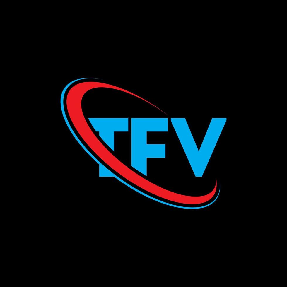 logo TFV. lettre TFV. création de logo de lettre tfv. initiales logo tfv liées avec un cercle et un logo monogramme majuscule. typographie tfv pour la technologie, les affaires et la marque immobilière. vecteur