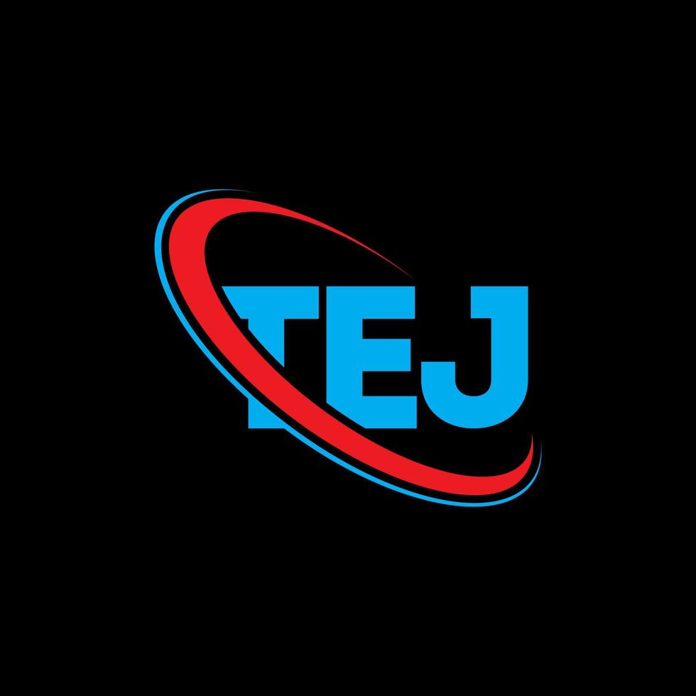 logo tej. lettre tej. création de logo de lettre tej. initiales logo tej liées avec un cercle et un logo monogramme majuscule. typographie tej pour la technologie, les affaires et la marque immobilière. vecteur