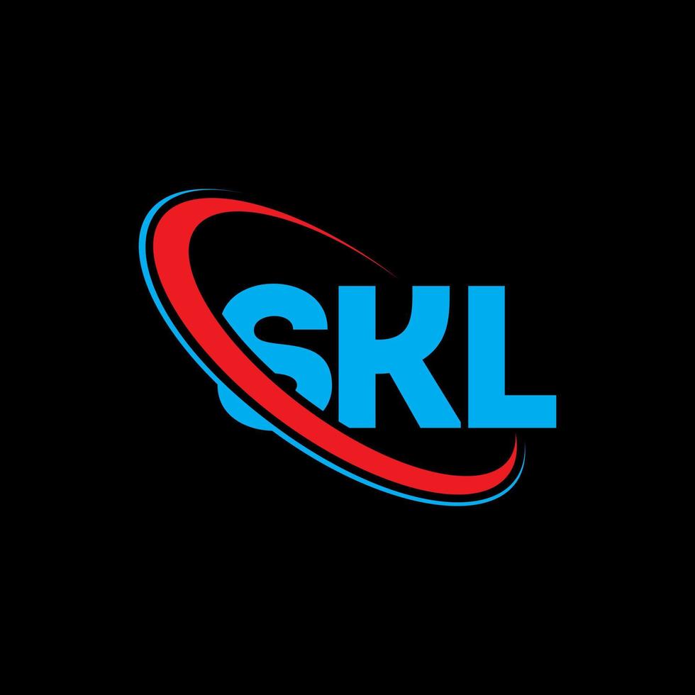 logo skl. lettre skl. création de logo de lettre skl. initiales logo skl liées avec un cercle et un logo monogramme majuscule. typographie skl pour la technologie, les affaires et la marque immobilière. vecteur