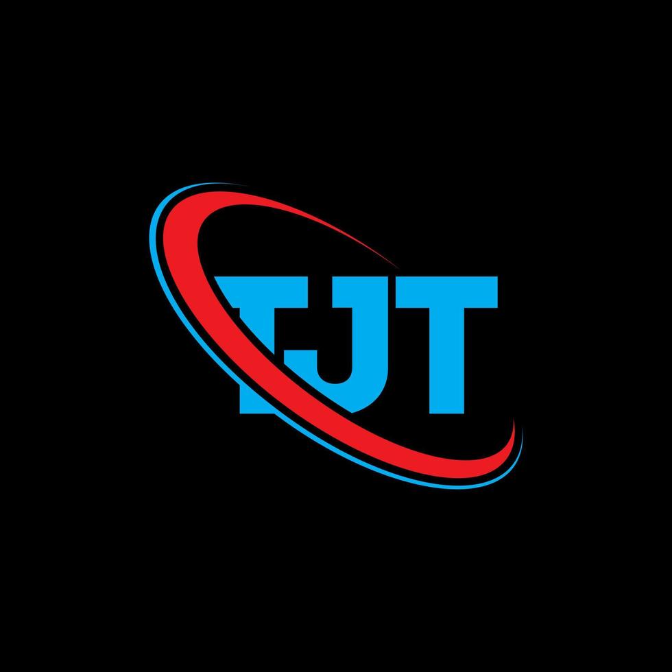 logo tjt. lettre tjt. création de logo de lettre tjt. initiales logo tjt liées avec un cercle et un logo monogramme majuscule. typographie tjt pour la technologie, les affaires et la marque immobilière. vecteur