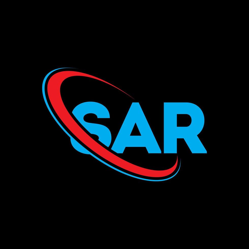 logo sar. sar lettre. création de logo de lettre sar. initiales logo sar liées avec un cercle et un logo monogramme majuscule. typographie sar pour la technologie, les affaires et la marque immobilière. vecteur