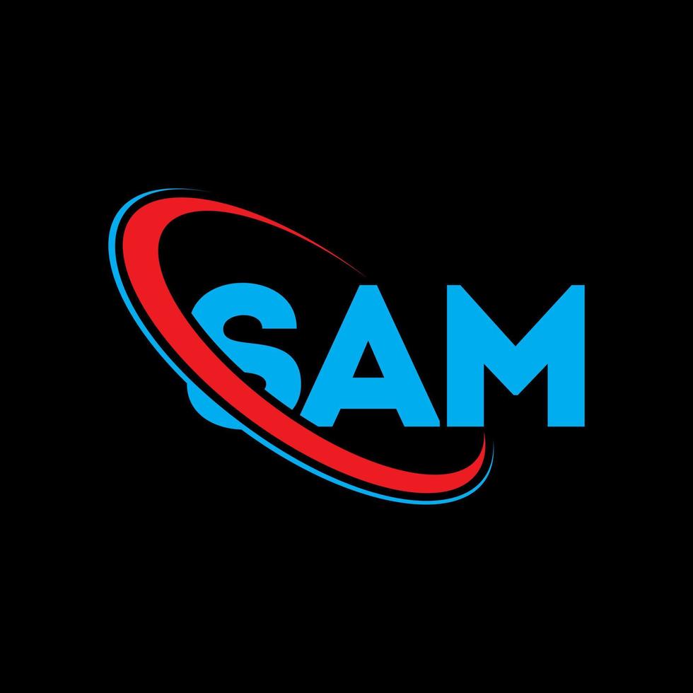 logo sam. même lettre. création de logo de lettre sam. initiales logo sam liées avec un cercle et un logo monogramme majuscule. typographie sam pour la technologie, les affaires et la marque immobilière. vecteur