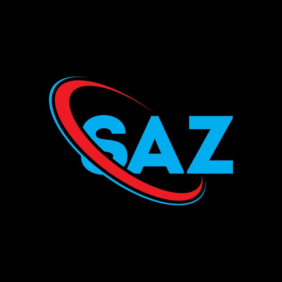 logo saz. lettre saz. création de logo de lettre saz. initiales logo saz liées avec un cercle et un logo monogramme majuscule. typographie saz pour la technologie, les affaires et la marque immobilière. vecteur