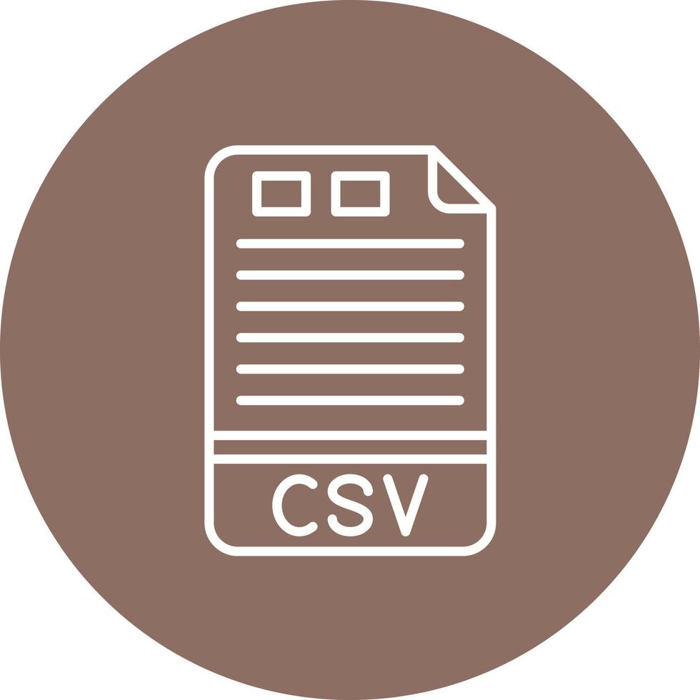 icône de fond de cercle de ligne csv vecteur