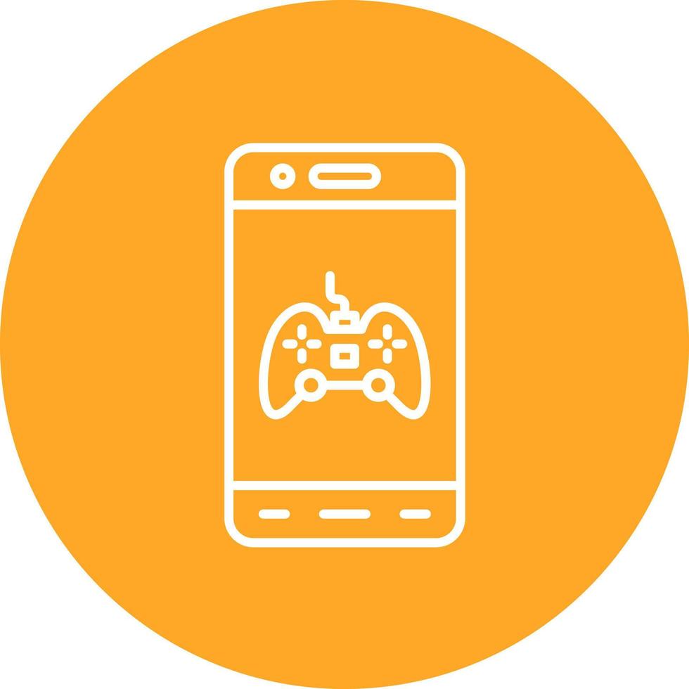 icône de fond de cercle de ligne de jeu mobile vecteur