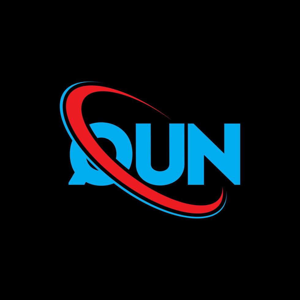 logo qun. quune lettre. création de logo de lettre qun. initiales logo qun liées avec un cercle et un logo monogramme majuscule. typographie qun pour la technologie, les affaires et la marque immobilière. vecteur