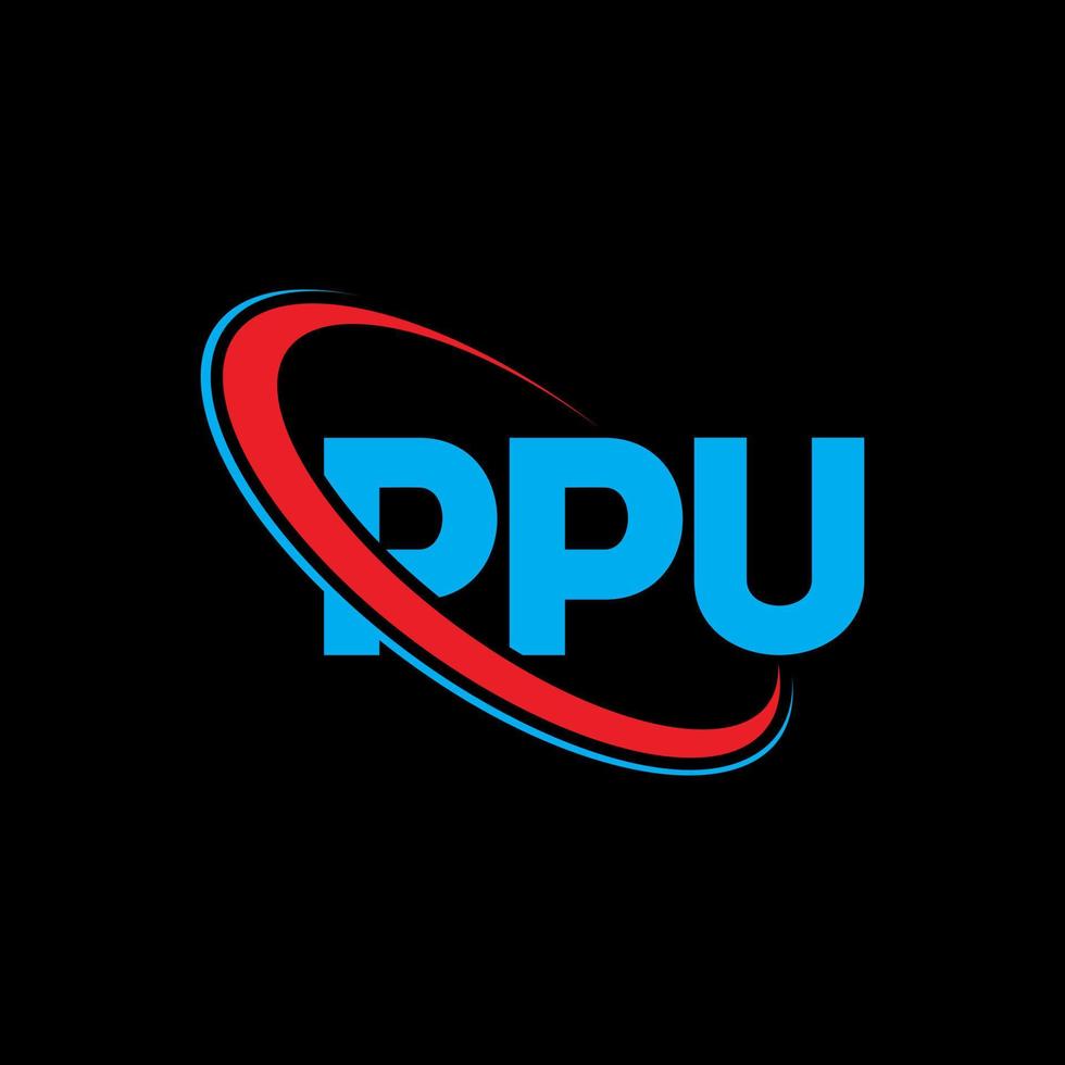 logo ppu. ppu lettre. création de logo de lettre ppu. initiales ppu logo lié avec cercle et logo monogramme majuscule. typographie ppu pour la technologie, les affaires et la marque immobilière. vecteur