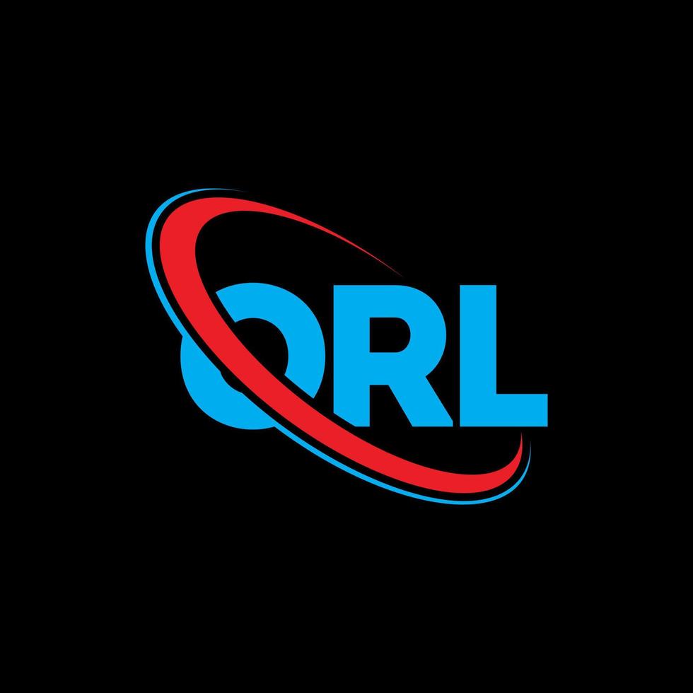 logo orl. lettre orl. création de logo de lettre orl. initiales orl logo lié avec cercle et logo monogramme majuscule. typographie orl pour la technologie, les affaires et la marque immobilière. vecteur