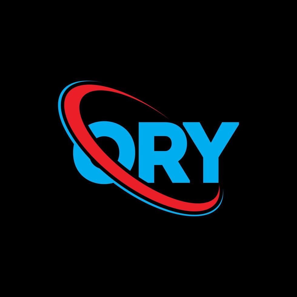 ory logo. ory lettre. création de logo de lettre ory. initiales ory logo lié avec cercle et logo monogramme majuscule. typographie ory pour la technologie, les affaires et la marque immobilière. vecteur