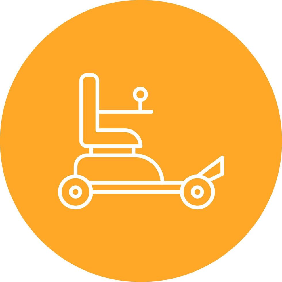 icône de fond de cercle de ligne de fauteuil roulant automatique vecteur