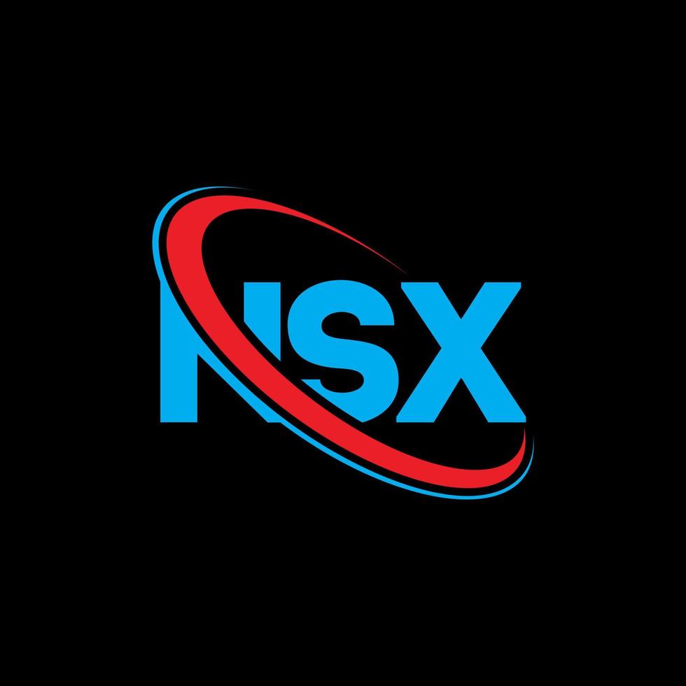 logo nsx. lettre nsx. création de logo de lettre nsx. initiales logo nsx liées avec un cercle et un logo monogramme majuscule. typographie nsx pour la technologie, les affaires et la marque immobilière. vecteur