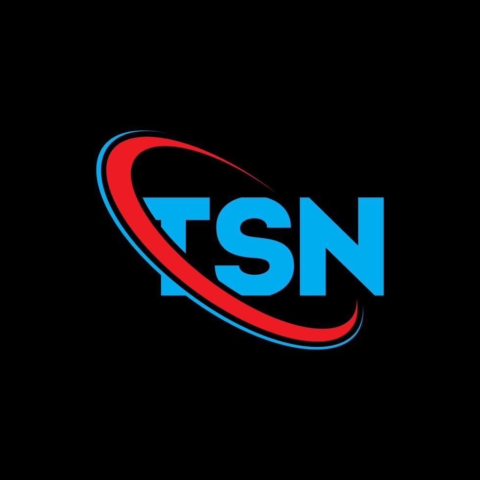 logo tsn. lettre tsn. création de logo de lettre tsn. initiales logo tsn liées avec un cercle et un logo monogramme majuscule. typographie tsn pour la technologie, les affaires et la marque immobilière. vecteur