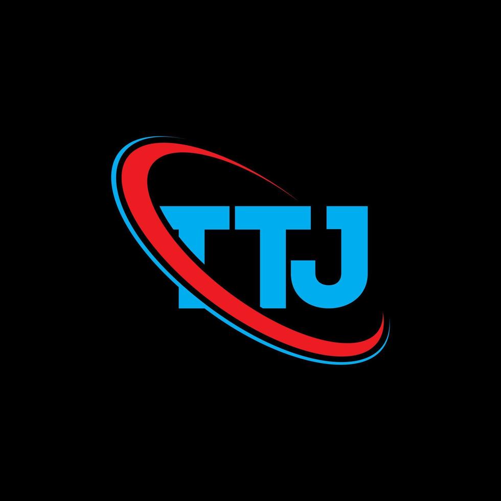 logo ttj. lettre ttj. création de logo de lettre ttj. initiales logo ttj liées avec un cercle et un logo monogramme majuscule. typographie ttj pour la technologie, les affaires et la marque immobilière. vecteur