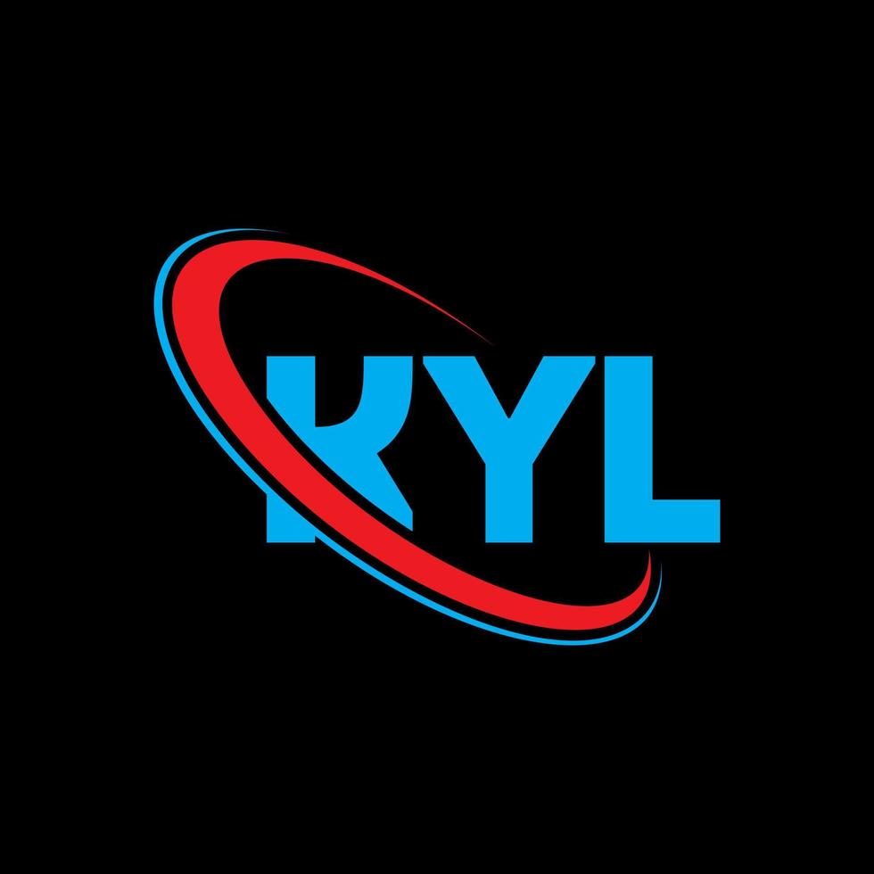 logo kyl. lettre kyl. création de logo de lettre kyl. initiales logo kyl liées avec un cercle et un logo monogramme majuscule. typographie kyl pour la technologie, les affaires et la marque immobilière. vecteur