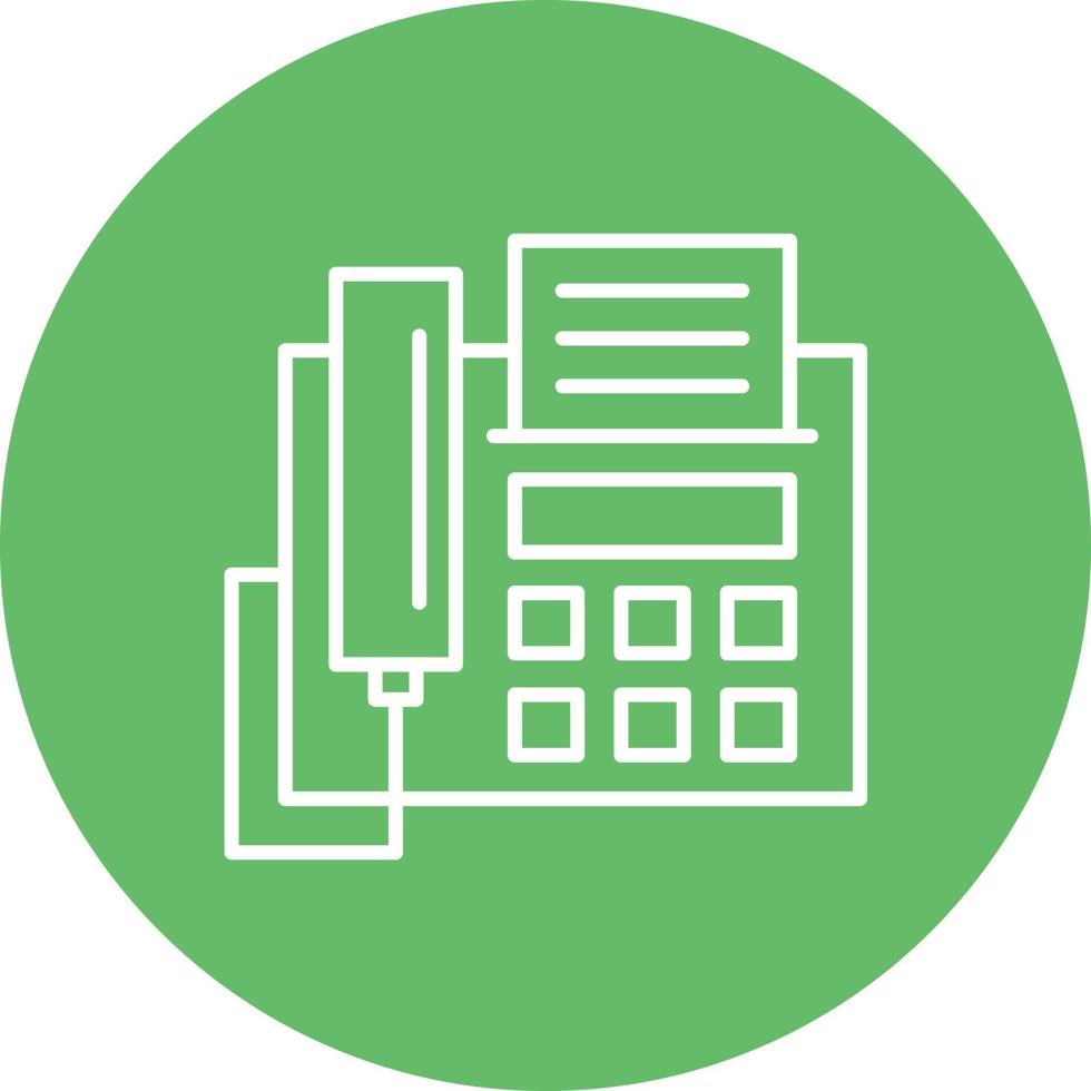 icône de fond de cercle de ligne de fax vecteur