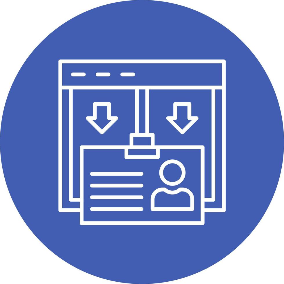 icône de fond de cercle de ligne de carte d'identité vecteur