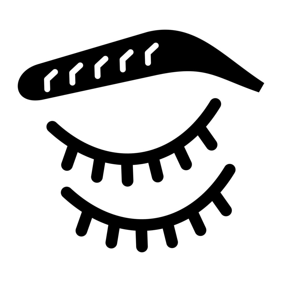 icône de glyphe de sourcil vecteur
