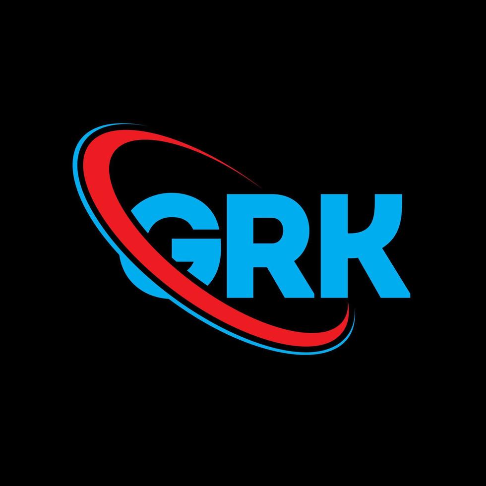 logo grc. lettre grk. création de logo de lettre grk. initiales logo grk liées avec un cercle et un logo monogramme majuscule. typographie grk pour la technologie, les affaires et la marque immobilière. vecteur