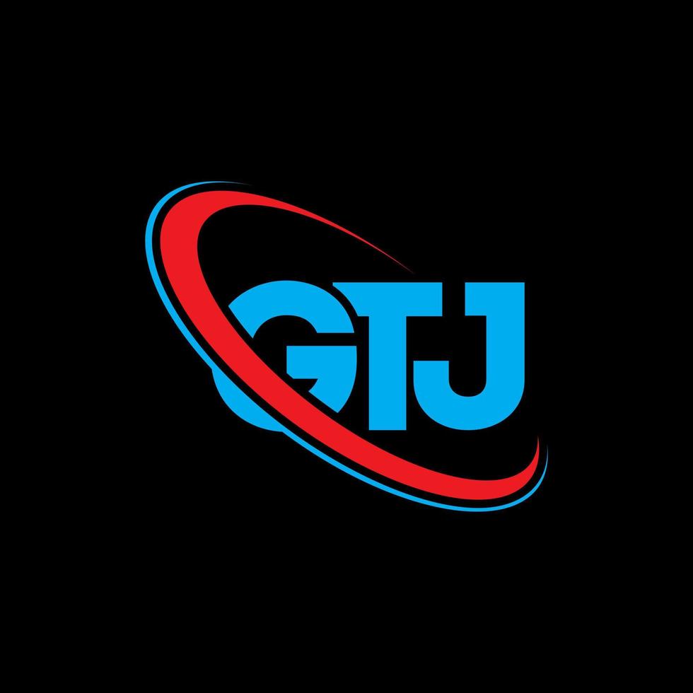 logo gtj. lettre gtj. création de logo de lettre gtj. initiales logo gtj liées avec un cercle et un logo monogramme majuscule. typographie gtj pour la technologie, les affaires et la marque immobilière. vecteur