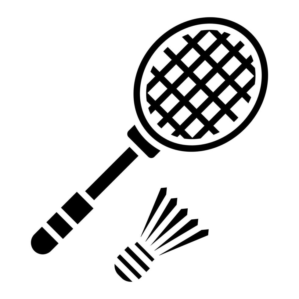 icônes de glyphe de badminton vecteur
