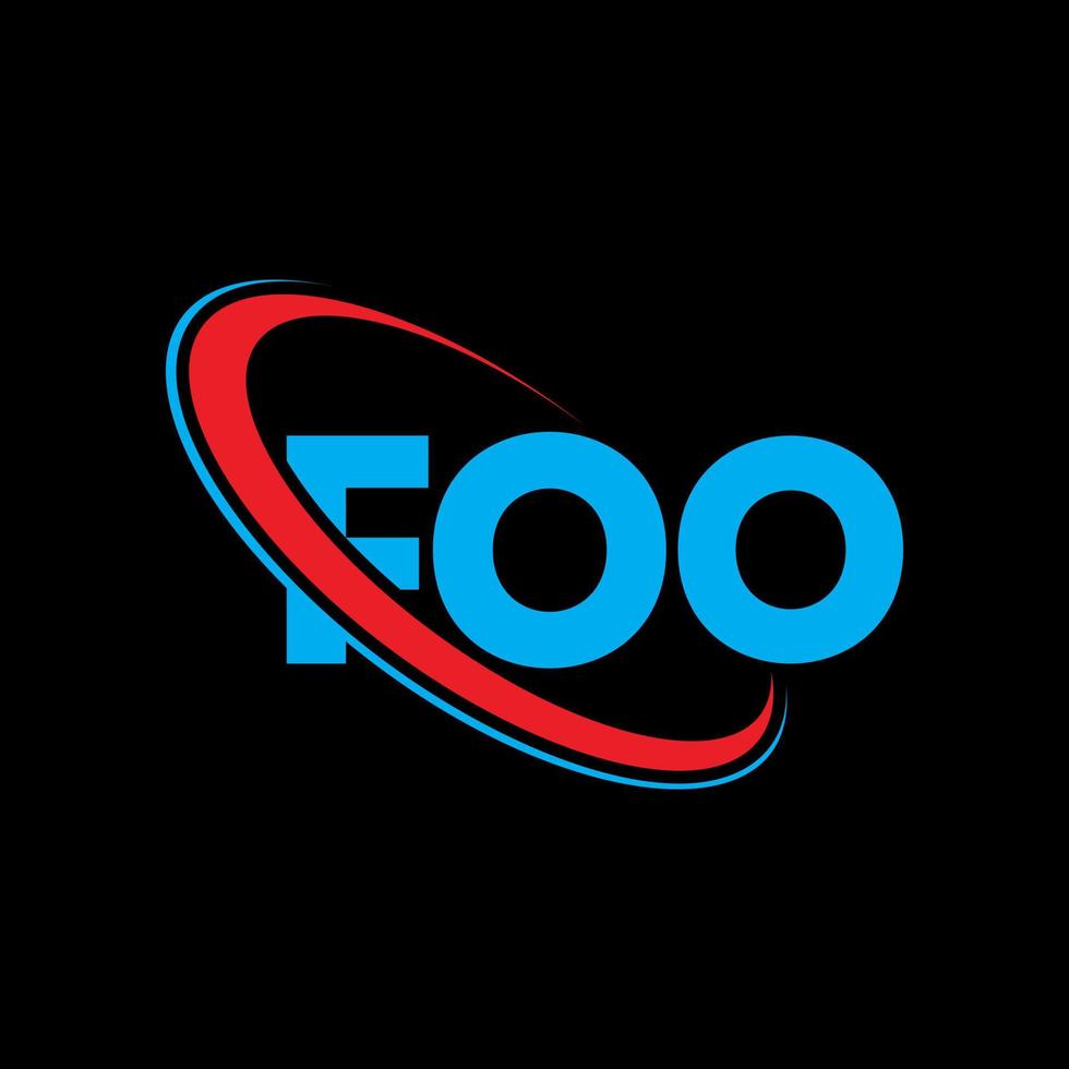 logo foo. lettre foo. création de logo de lettre foo. initiales logo foo liées avec un cercle et un logo monogramme majuscule. typographie foo pour la technologie, les affaires et la marque immobilière. vecteur