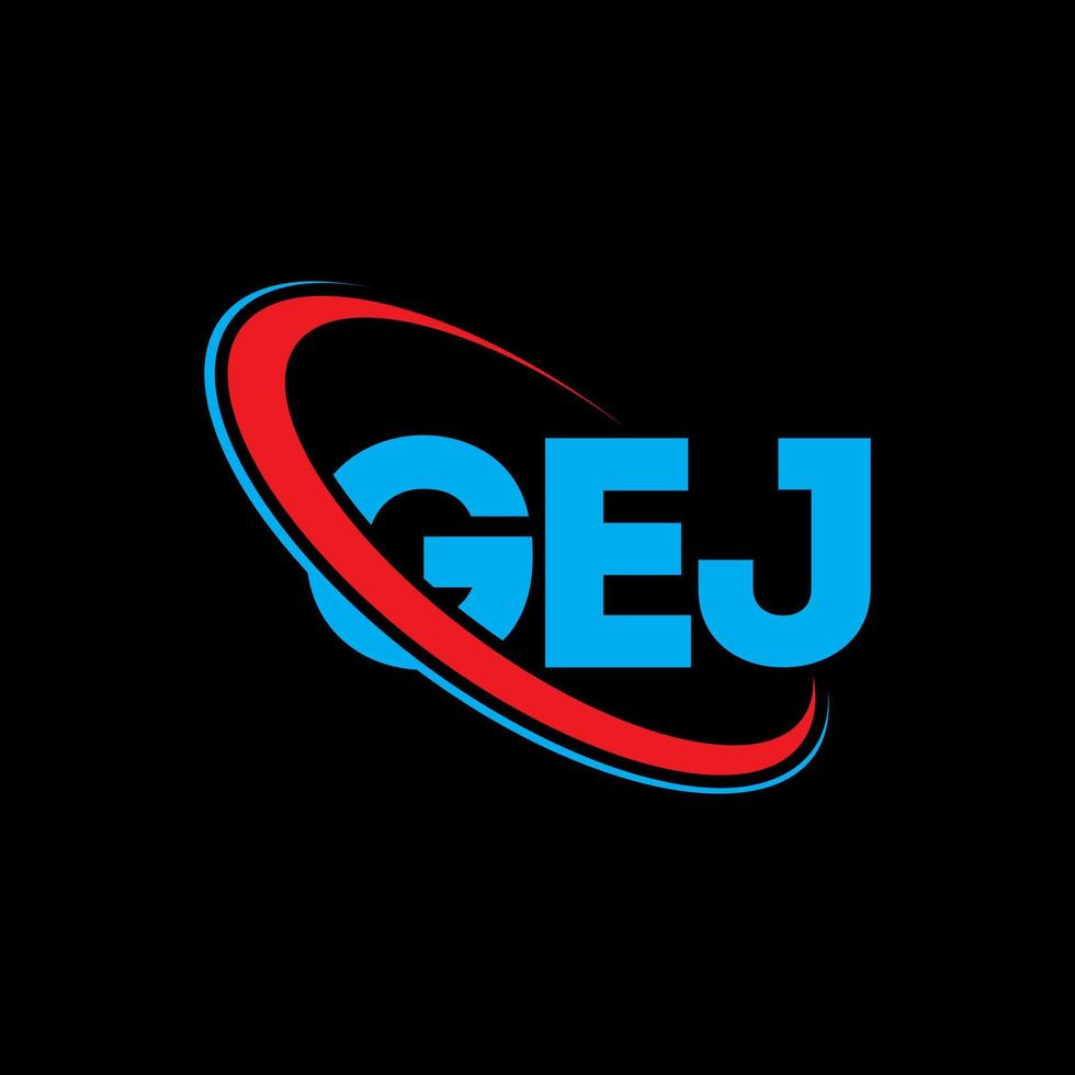 logo gej. lettre gej. création de logo de lettre gej. initiales logo gej liées avec un cercle et un logo monogramme majuscule. typographie gej pour la technologie, les affaires et la marque immobilière. vecteur