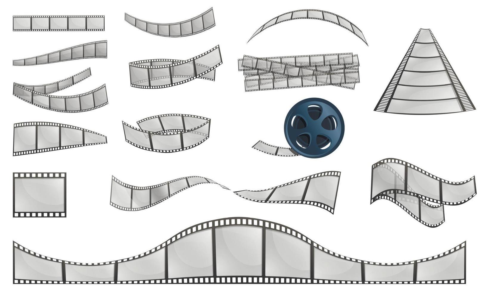 ensemble d'icônes de caméra de pellicule, style dessin animé vecteur