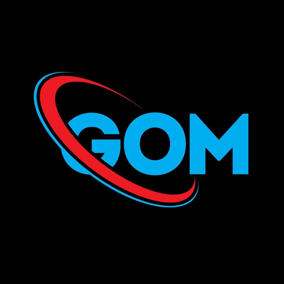 gom logo. gom lettre. création de logo de lettre gom. initiales logo gom liées avec un cercle et un logo monogramme majuscule. typographie gom pour la technologie, les affaires et la marque immobilière. vecteur